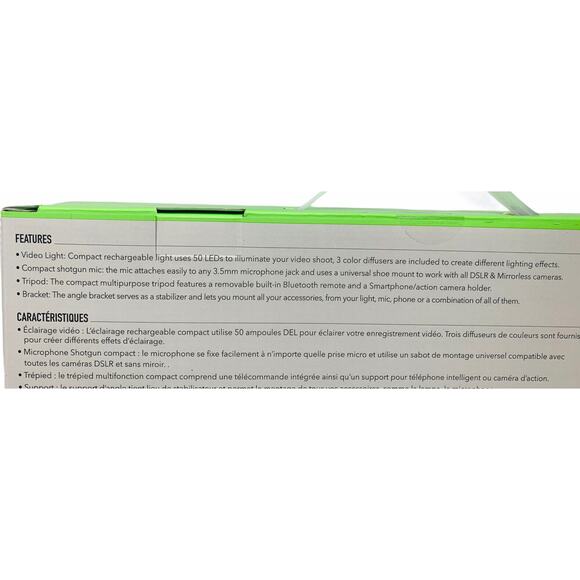 NEW GO VIRAL Super Star Vlogging Kit with LED Light Microphone Tripod & Mount - Picture 3 of 12